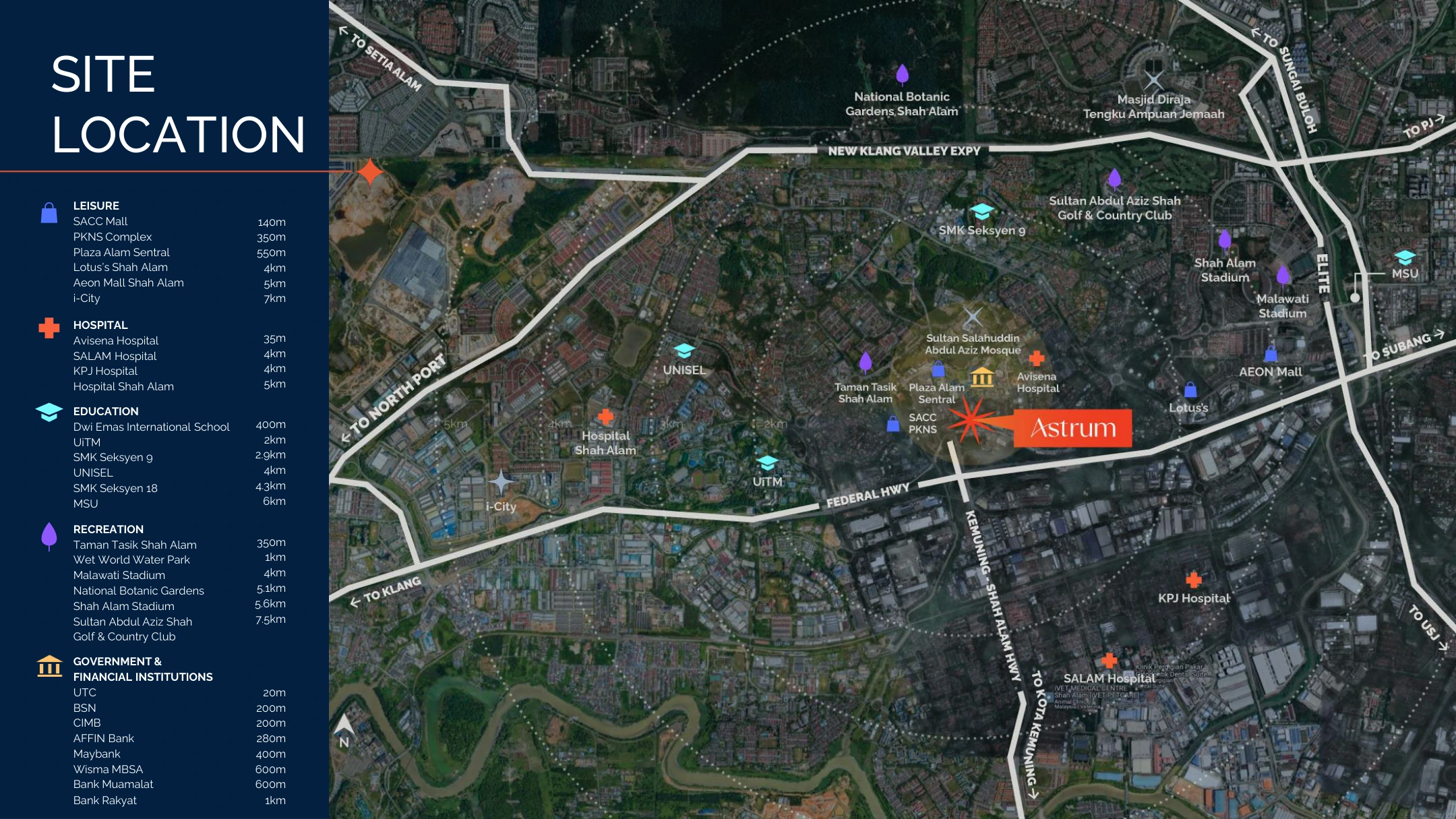 Astrum Shah Alam location map