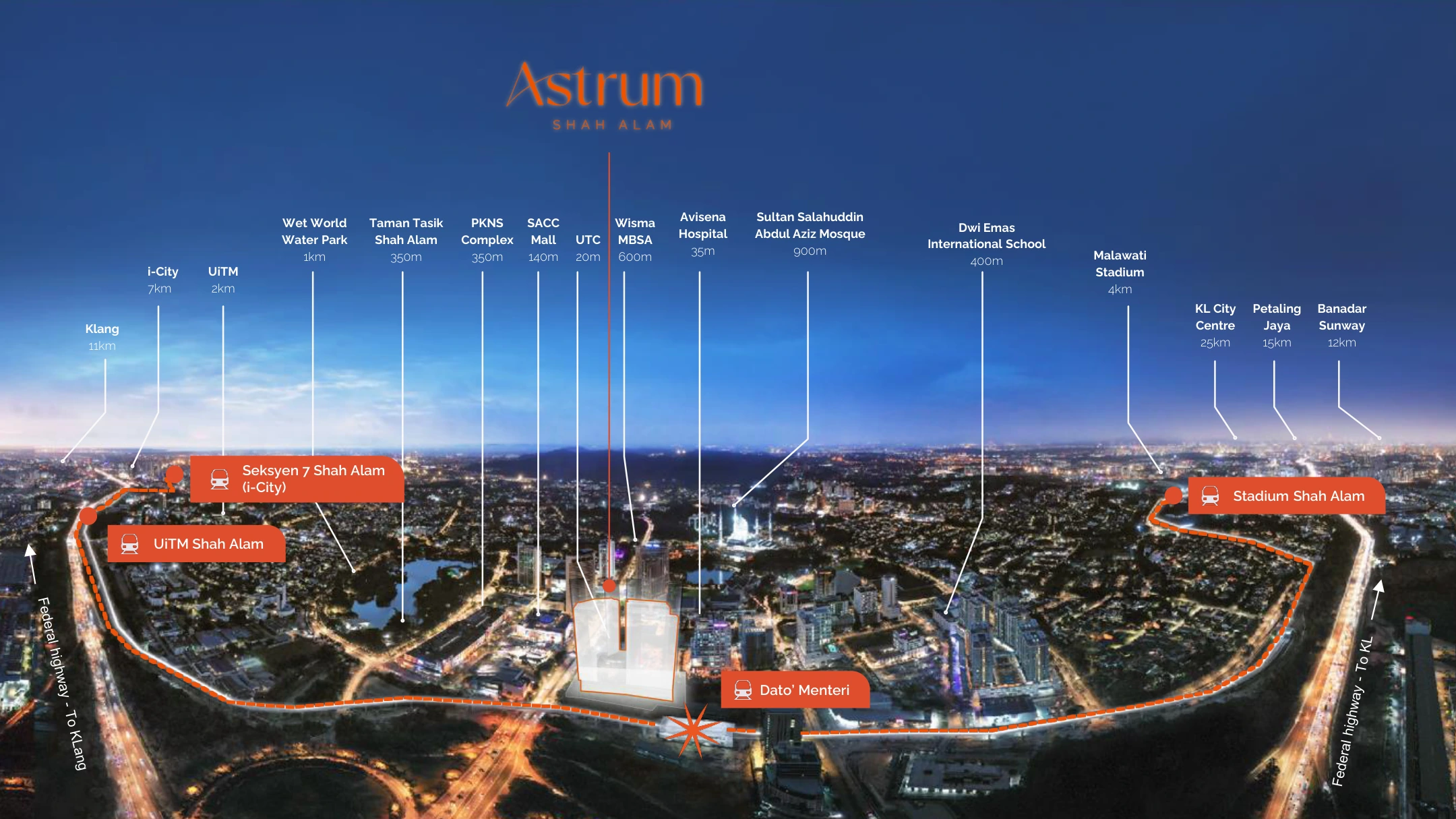 Astrum Shah Alam location map
