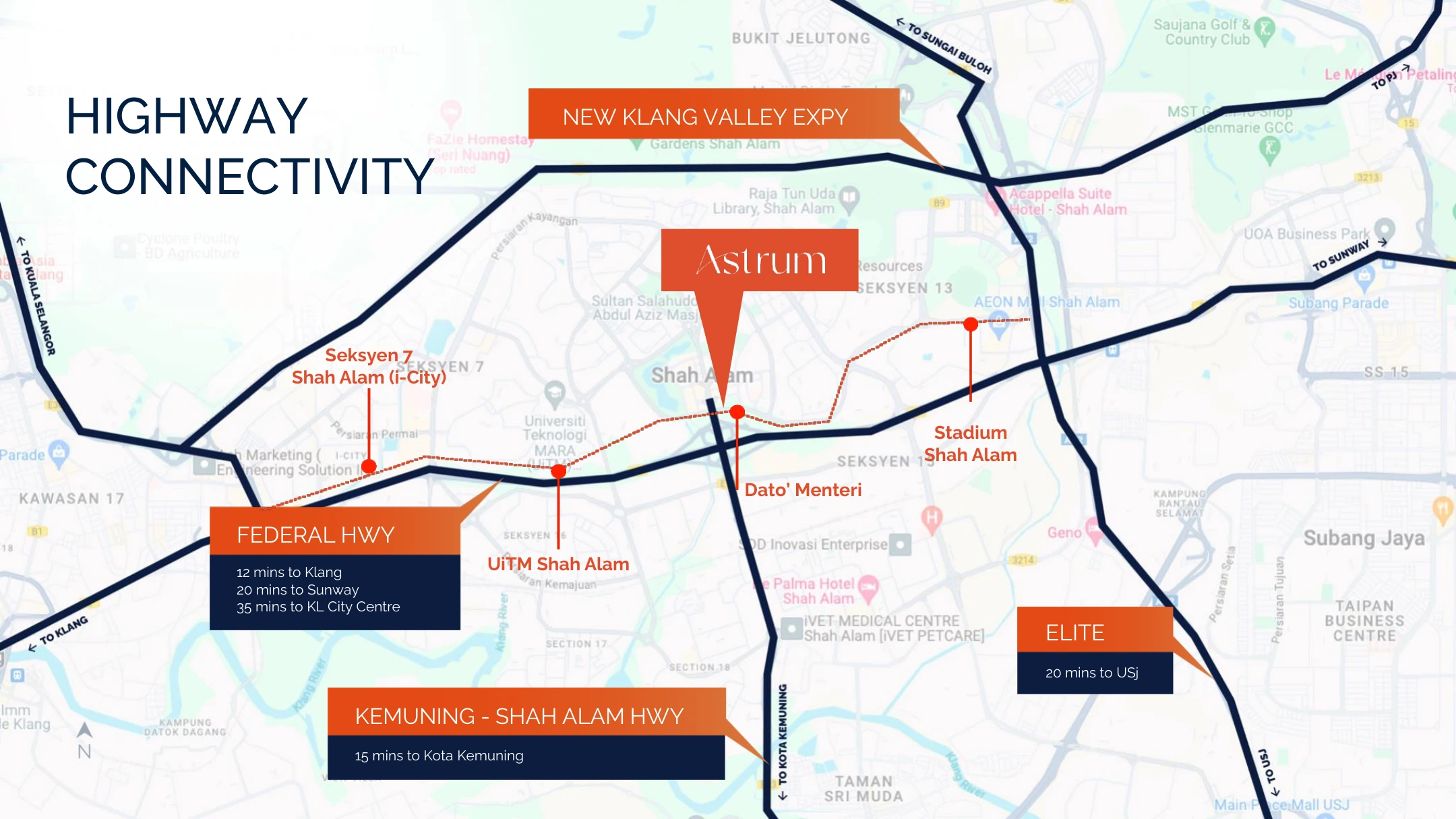 Astrum Shah Alam location map